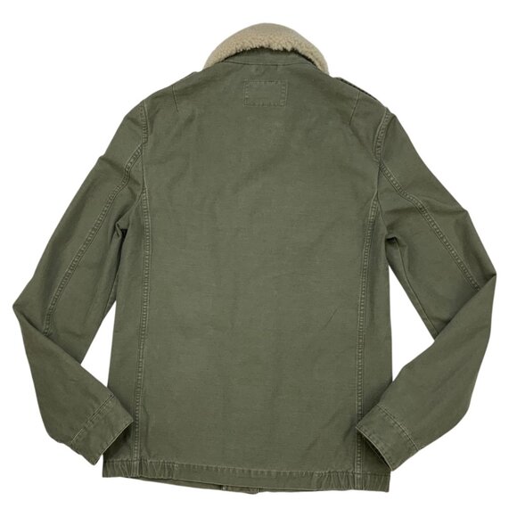 AllSaints Mens Rai Jacket XXS 2XS Green Military Sheepskin Collar Utility Fall - Picture 3 of 12